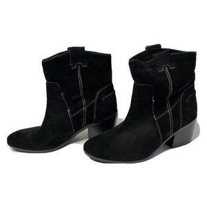 Vince Camuto Maves Womens Suede Western Ankle Boots Black EUR 37.5 US 7.5